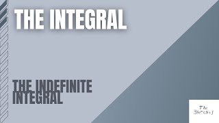 The Indefinite Integral [upl. by Iand352]