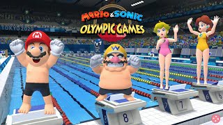 Mario amp Sonic At The Olympic Games Tokyo 2020 Swimming  Mario Eggman Daisy Peach amp More Gameplay [upl. by Missi]