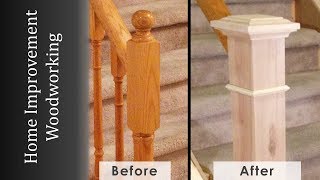 Newel Post Makeover Staircase Renovation Episode 2 [upl. by Yelkrab193]