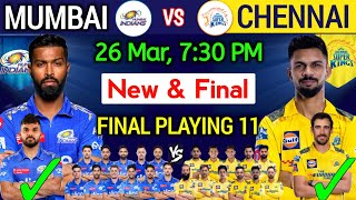 IPL 2024  Chennai Vs Mumbai Playing 11 Comparison 2024  CSK vs MI Playing 11 2024 [upl. by Nnyleimaj]