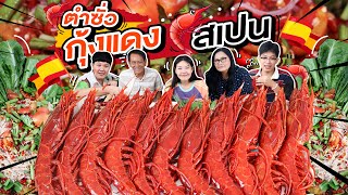 ตำซั่วกุ้งแดงสเปน ครั้งแรกในชีวิต หลอกหม่าม้าว่าโลละ 59000 l Bowkanyarat [upl. by Clotilde]