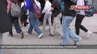 CAOS TRASPORTO SCOLASTICO PROTESTA DI UN NUTRITO GRUPPO DI FAMIGLIE  19092024 [upl. by Damas]