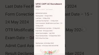 upsc capf ac recruitment 2024‎upscwithAman2025 upsc capf ac age limitupsc capf recruitment [upl. by Yatnwahs]