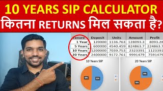 10 Years SIP Returns Excel Calculator  Systematic Investment Plan Returns Calculation [upl. by Anuhsal393]