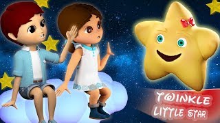 Twinkle Twinkle Little Star  Nursery Rhymes Songs for Children  Banana Cartoon 3D Nursery Rhymes [upl. by Yrdnal738]