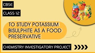 Chemistry Investigatory Project on To Study Potassium Bisulphite as Food Preservative  Class 12 [upl. by Naomi471]