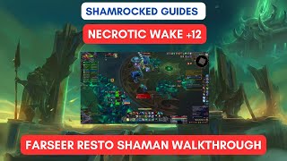 Necrotic Wake 12  Farseer Resto Shaman  Shamrocked Guides [upl. by Niwdog197]