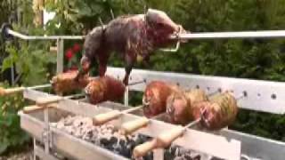 Wildschwein und Braten am Spieß wwwspiessgrillde [upl. by Akinnej644]