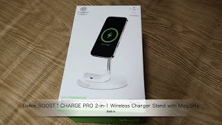 ベルキンのMagSafe対応充電スタンド「Belkin BOOST↑CHARGE PRO 2in1 Wireless Charger Stand with MagSafe」紹介 [upl. by Larimor500]