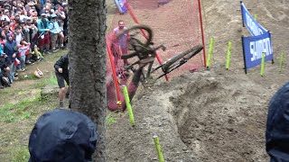 CRAZY WET RACE WITH CRAZY FANS Les Gets DH World Cup 2024 HD by SRP [upl. by Bellina]