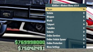 GTA 5 MOD MENU  KIDDIONS MOD MENU  GTA V Modest Menu 100 [upl. by Myrtice]