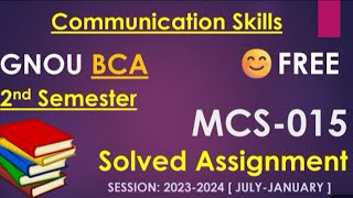 Subject code mcs 015  Subject name communication skills  2nd Semester ignou students [upl. by Wollis]