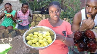 STEW JUNE PLUM EAT IT BY ITSELF OR WITH CRACKERS amp BREAD DELICIOUS😋😋😋😋 [upl. by Eitten323]