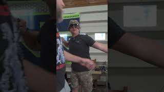 Attempting to shoot a compound bow BLINDFOLDED and with a GLOVE Wild Results [upl. by Akirret68]