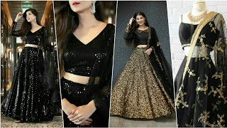 Latest Black Lehenga Designs  Beautiful Partywear Black lehenga  New Lehenga Designs  Lehenga [upl. by Elram]