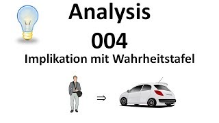 Analysis 004  Implikation mit Wahrheitstafel [upl. by Jessee]