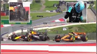 VerstappenNorris Austrian GP Collision Reactions After Duel Ends in Controversial Crash [upl. by Aititel]