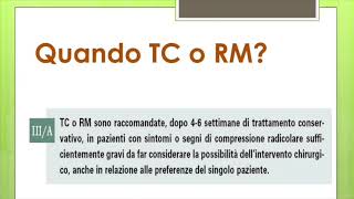 Linee guida alla prescrizione di Rmn e Tc nella Lombosciatalgia [upl. by Goddard]