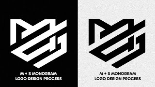 Monogram Logo Design Process  Illustrator Logo Design Illustrator  M  S Monogram Logologo [upl. by Akirre]