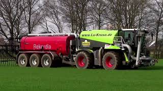 Schweinegülle uGärresteausbringung 2023 mit Claas Xerion 4000 Saddle Trac u Meyer Lohne REKORDIA [upl. by Skutchan]