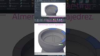 Herramienta Presionartirar Almenas torre ajedrez short autocad tutorial 3dmodelingsoftware [upl. by Madelon835]