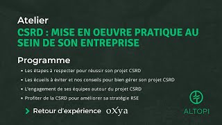 WEBINAIRE  CSRD  Mise en œuvre pratique au sein de son entreprise [upl. by Noscire]