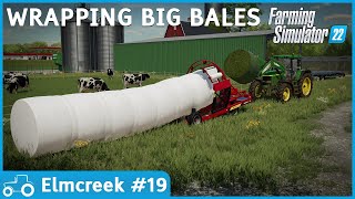 Elmcreek 19 FS22 Timelapse Wrapping Big Bales For Silage Weeding Fertilizing Mowing amp Sowing [upl. by Dove990]