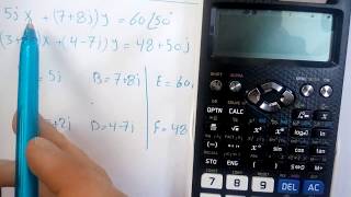 using calculator to solve complex numbers equations matrix creamers rule [upl. by Ariait]