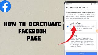 How To Deactivate Facebook Page [upl. by Cowey548]