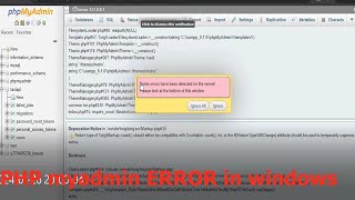 How to fix some error have been detected on the server  phpmyadmin [upl. by Clarette]