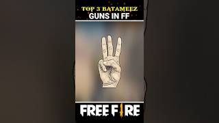 top 3 batmig guns in free fire max freefire badgamingfacts freefirefacts gamingleaks usgamer [upl. by Froh]