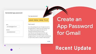 Create App Passwords To Use Gmail account For Less Secure Apps  New Version Generate App Password [upl. by Miuqaoj]