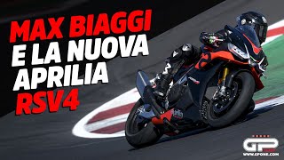 Max Biaggi e la nuova Aprilia RSV4 il Corsaro spreme la belva di Noale a Misano [upl. by Akitnahs117]