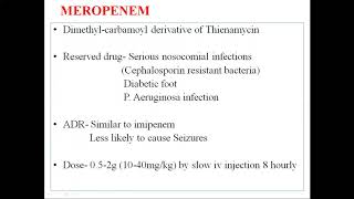 Carbapenems Imipenem Meropenem [upl. by Gustavus]