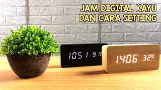 Jam Digital Kayu Modern Minimalis dan Cara Setting Waktu [upl. by Elokin]