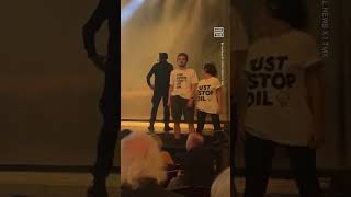 Just Stop Oil Protesters Interrupt Les Misérables London Show [upl. by Hallette]