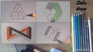 3D Illusionen zeichnen  Zusammenstellung [upl. by Lyndsie]