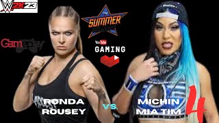 Ronda Rousey vs Michin Mia Tim 4  Summer Slam  WWE2K23 Gameplay rondarousey wwe wwe2k23game [upl. by Savory]