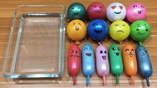 Mixing Beads into Clear Slime  Relaxing Slime with Funny Balloons [upl. by Harrod]