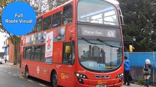 London Bus Route 474 Full Route Visual  Diversion Canning Town Barking Road to Manor Park [upl. by Jolda]