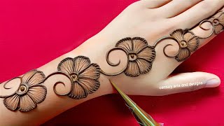 New stylish back hand mehndi design  Easy mehndi design  mehndi ka design  mehndi design  mehndi [upl. by Arin]