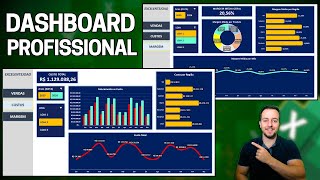 Como Fazer Dashboard no Excel com Várias Abas  Profissional Bonito e Interativo  Planilha Grátis [upl. by Griff]