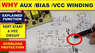 525 Role of Auxiliary Winding  VCC or Bias Winding In SMPS Switch Mode Power Supply [upl. by Ratcliff]