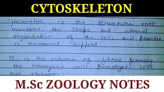 CYTOSKELETON NOTES [upl. by Damalas]