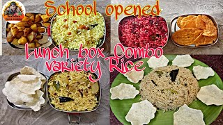 Lunch box combo variety rices  Quick school lunch preparation recipe கிளறிய சாதம் செய்வது எப்படி [upl. by Gasper685]