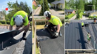 Roof repair of a house  Omakotitalon kattoremontti [upl. by Hartzel236]