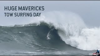 HUGE MAVERICKS TOW SURFING DAY 1262023  Mavericks Awards [upl. by Halyahs490]