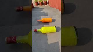 Yellow Vs Orange Breaking glass bottles Crushing soft things shorts asmr satisfying [upl. by Ymmas481]