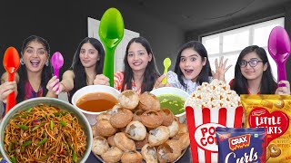 Biggest Spoon Vs Big Spoon Medium Spoon Vs Smallest Spoon Food Challenge  Golgappa Spicy Noodles [upl. by Caundra]