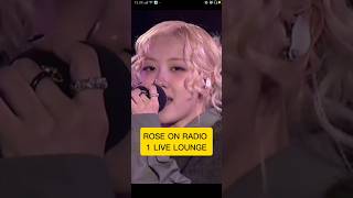 ROSE LIVE ON RADIO 1 LIVE LOUNGE blackpink babymonster kpop rosé apt brunomars jennie [upl. by Ennagroeg]